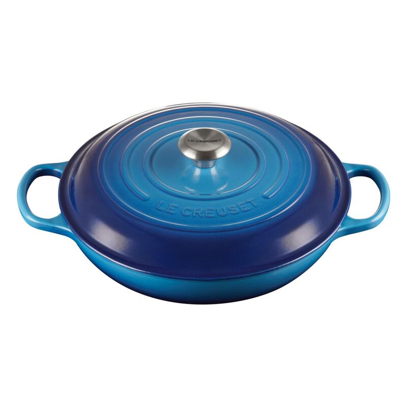 Le Creuset Cast Iron Shallow Casserole 30cm - Azure Blue image number 2